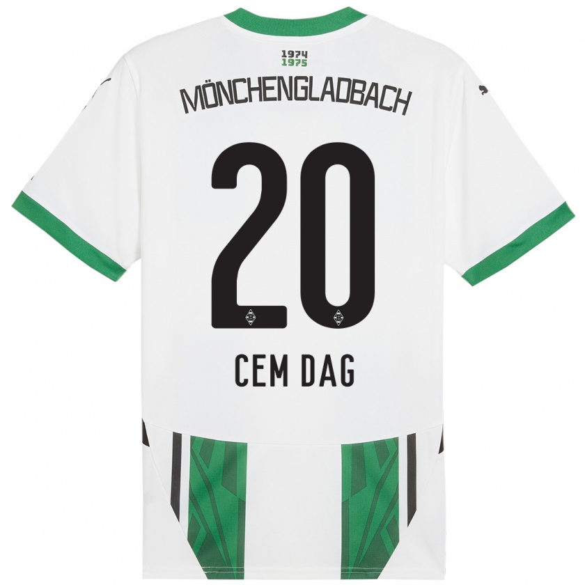 Kandiny Herren Cem Dag #20 Weiß Grün Heimtrikot Trikot 2024/25 T-Shirt