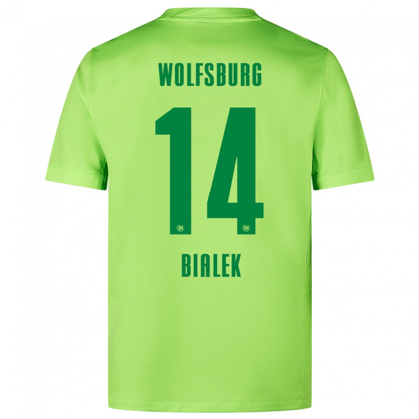 Kandiny Herren Bartosz Bialek #14 Fluoreszierendes Grün Heimtrikot Trikot 2024/25 T-Shirt