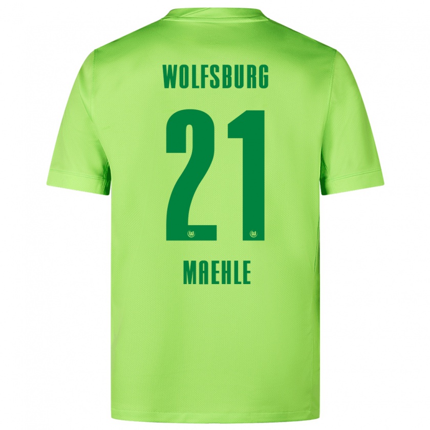 Kandiny Herren Joakim Maehle #21 Fluoreszierendes Grün Heimtrikot Trikot 2024/25 T-Shirt