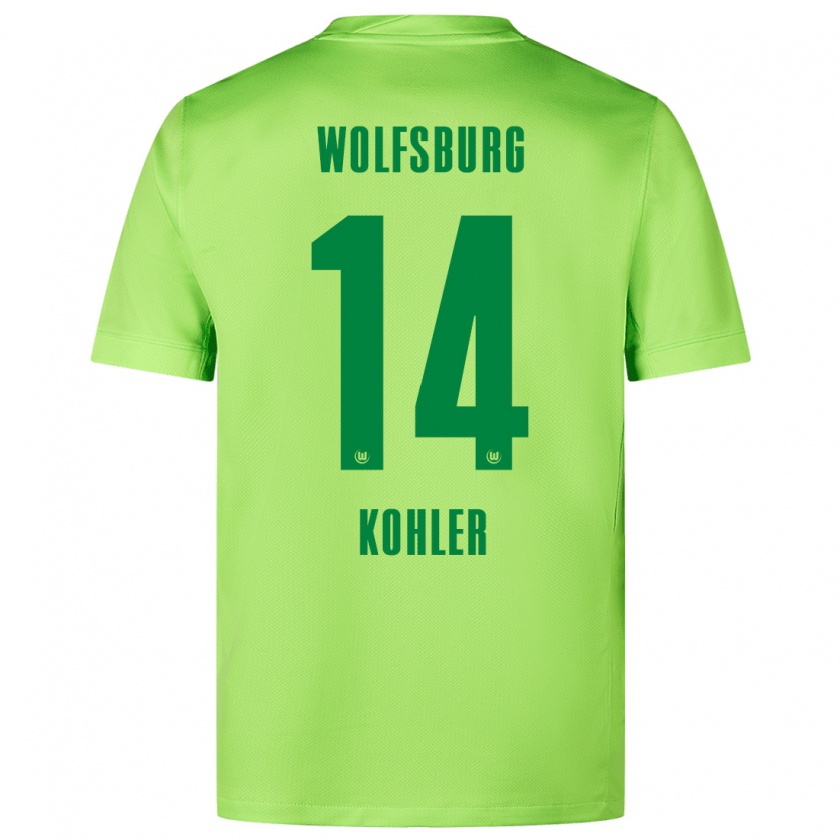 Kandiny Herren Leonard Köhler #14 Fluoreszierendes Grün Heimtrikot Trikot 2024/25 T-Shirt