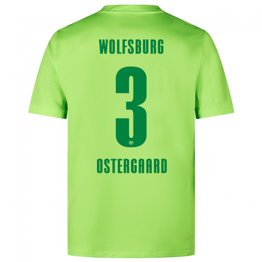 Kandiny Herren Christian Östergaard #3 Fluoreszierendes Grün Heimtrikot Trikot 2024/25 T-Shirt