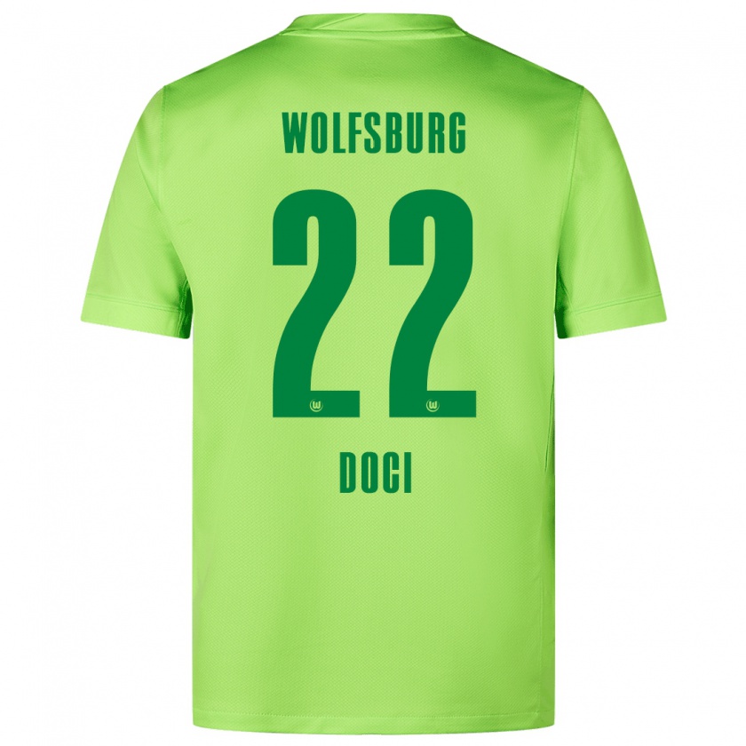 Kandiny Herren Adrian Doci #22 Fluoreszierendes Grün Heimtrikot Trikot 2024/25 T-Shirt