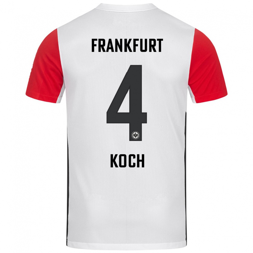 Kandiny Herren Robin Koch #4 Weiß Rot Heimtrikot Trikot 2024/25 T-Shirt