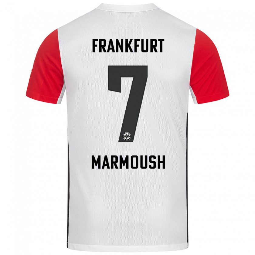 Kandiny Herren Omar Marmoush #7 Weiß Rot Heimtrikot Trikot 2024/25 T-Shirt