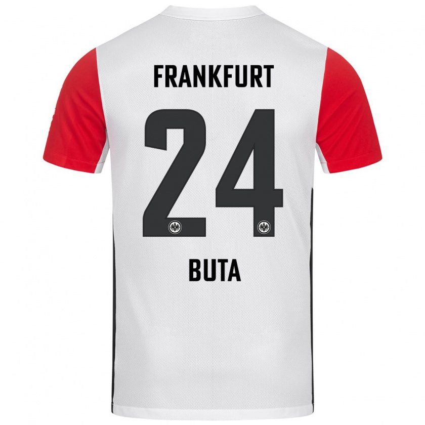 Kandiny Herren Aurélio Buta #24 Weiß Rot Heimtrikot Trikot 2024/25 T-Shirt