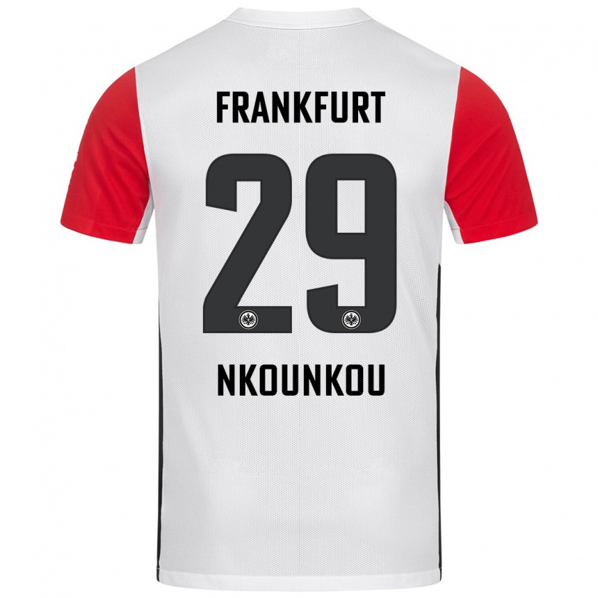 Kandiny Herren Niels Nkounkou #29 Weiß Rot Heimtrikot Trikot 2024/25 T-Shirt