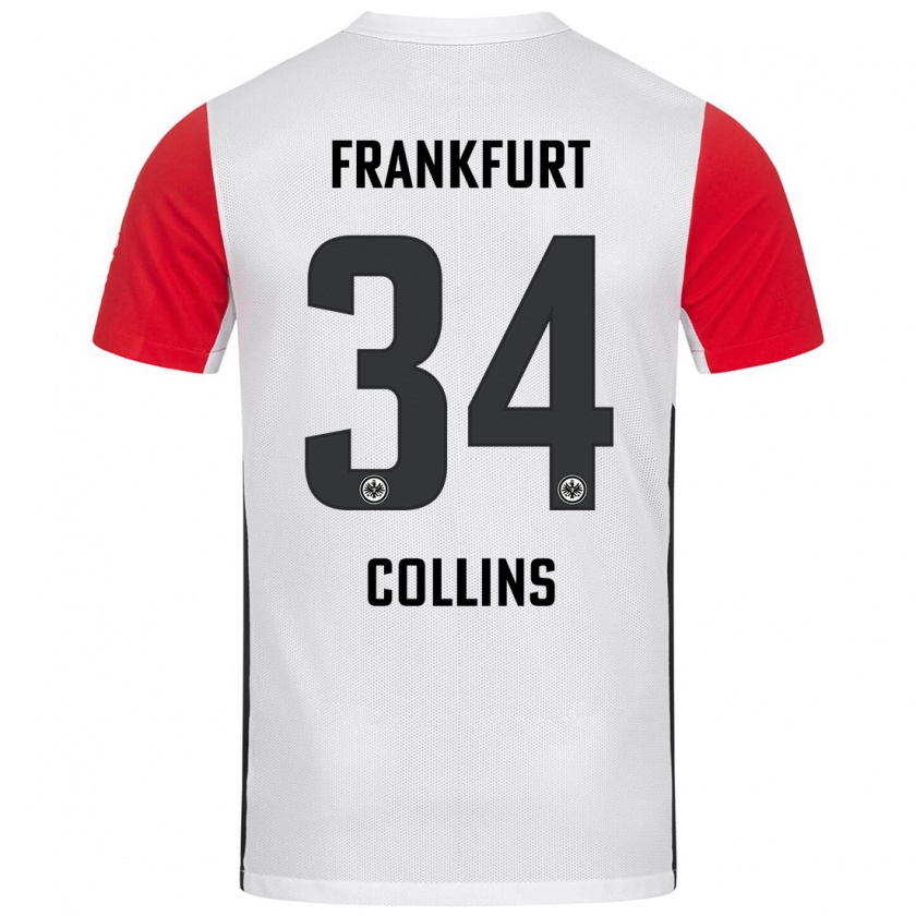 Kandiny Herren Nnamdi Collins #34 Weiß Rot Heimtrikot Trikot 2024/25 T-Shirt