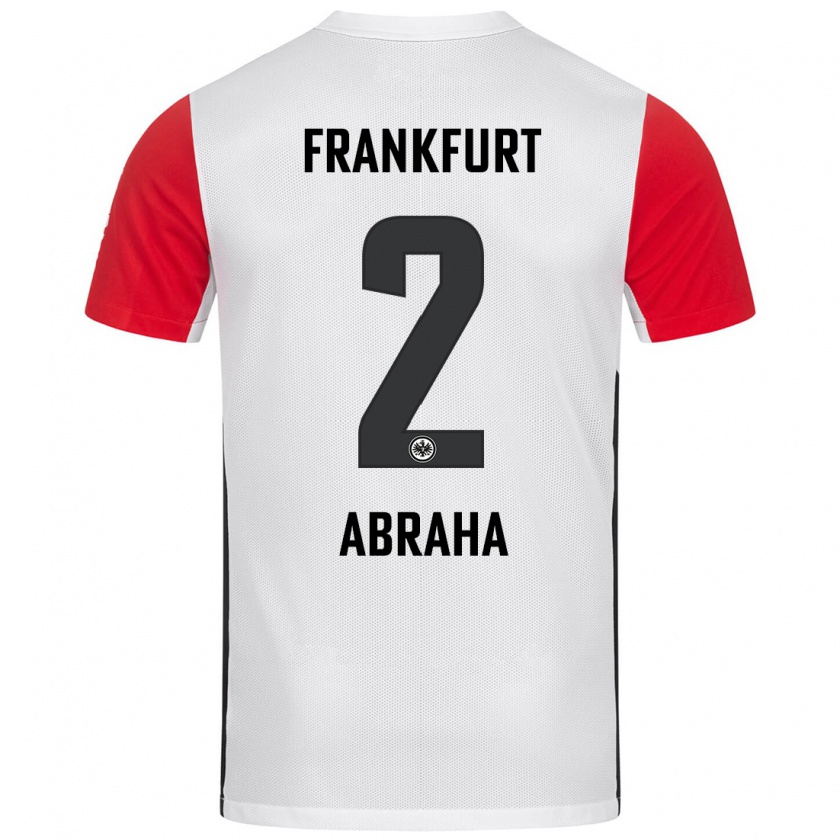 Kandiny Herren Natnael Abraha #2 Weiß Rot Heimtrikot Trikot 2024/25 T-Shirt