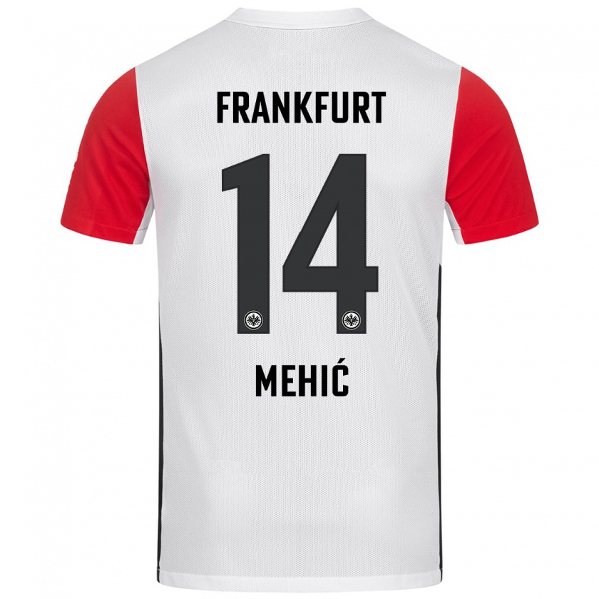 Kandiny Herren Liam Mehić #14 Weiß Rot Heimtrikot Trikot 2024/25 T-Shirt