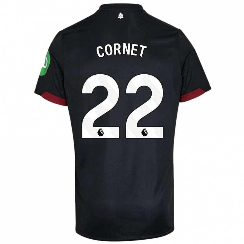 Kandiny Herren Maxwel Cornet #22 Schwarz Weiß Auswärtstrikot Trikot 2024/25 T-Shirt