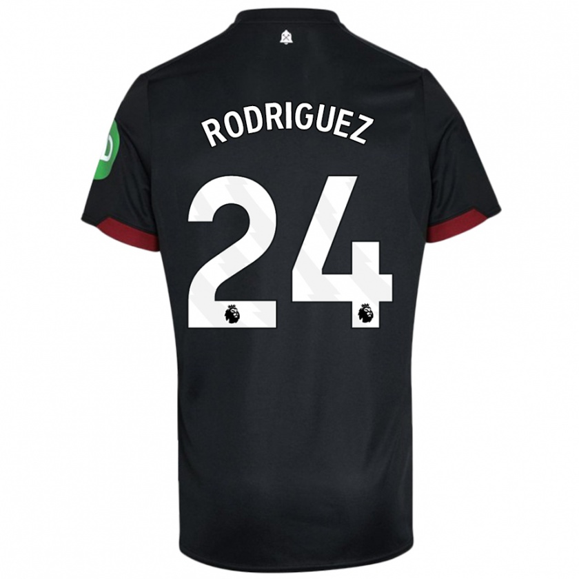 Kandiny Herren Guido Rodríguez #24 Schwarz Weiß Auswärtstrikot Trikot 2024/25 T-Shirt