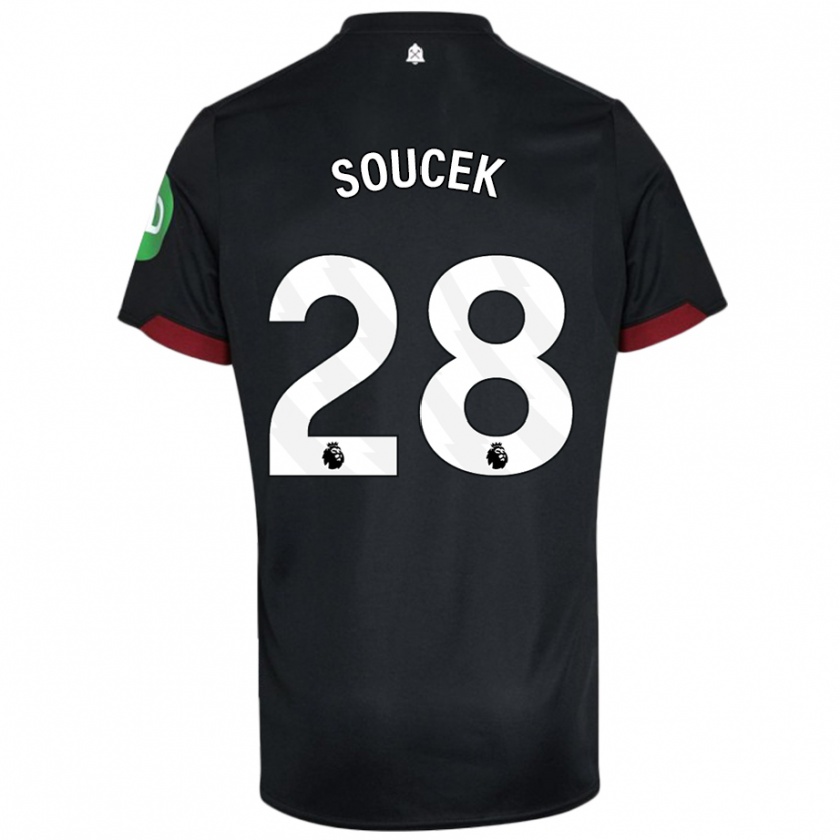 Kandiny Herren Tomas Soucek #28 Schwarz Weiß Auswärtstrikot Trikot 2024/25 T-Shirt