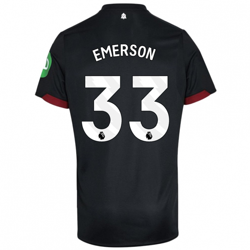 Kandiny Herren Emerson #33 Schwarz Weiß Auswärtstrikot Trikot 2024/25 T-Shirt