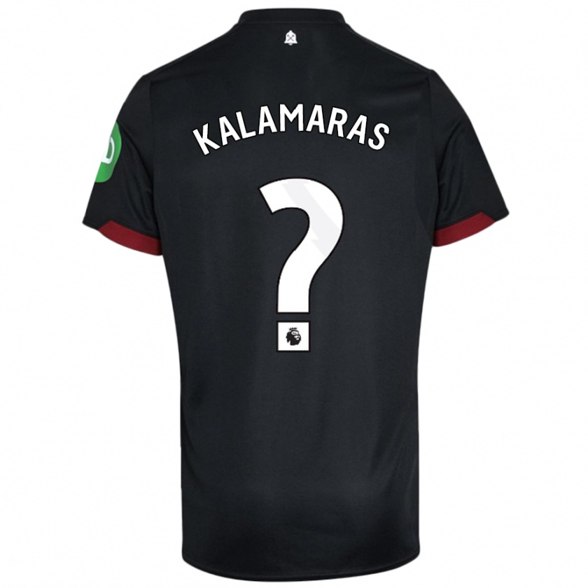 Kandiny Herren Pablo Kalamaras #0 Schwarz Weiß Auswärtstrikot Trikot 2024/25 T-Shirt