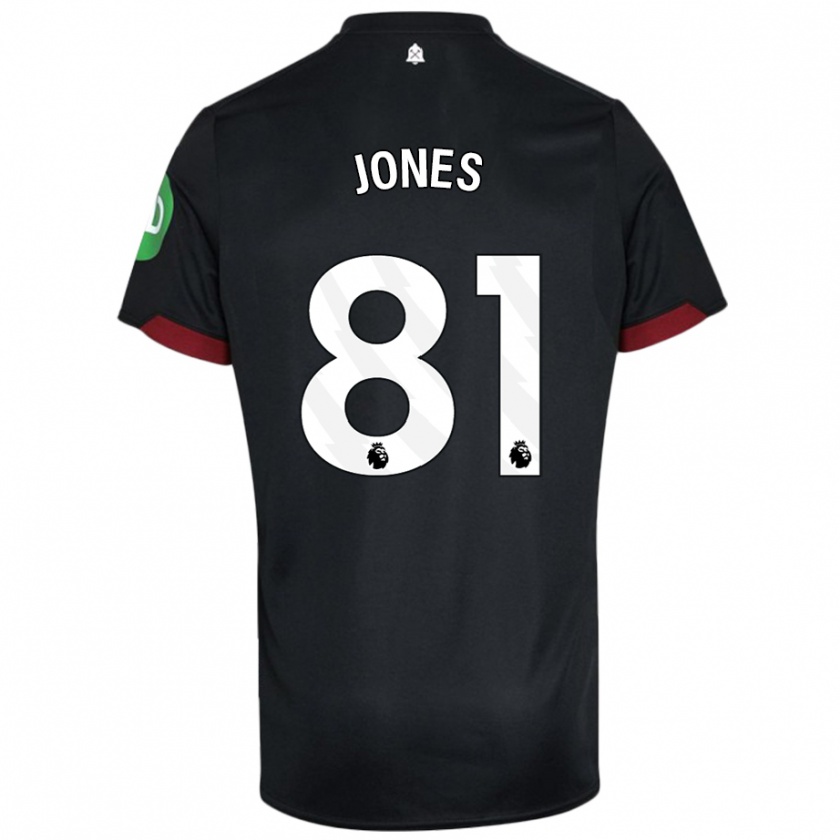 Kandiny Herren Liam Jones #81 Schwarz Weiß Auswärtstrikot Trikot 2024/25 T-Shirt