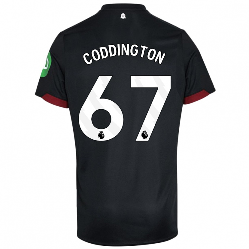 Kandiny Herren Remy Coddington #67 Schwarz Weiß Auswärtstrikot Trikot 2024/25 T-Shirt