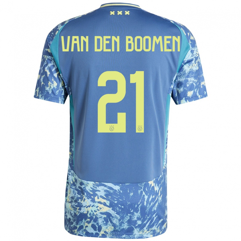 Kandiny Herren Branco Van Den Boomen #21 Grau Blau Gelb Auswärtstrikot Trikot 2024/25 T-Shirt