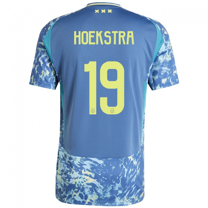 Kandiny Herren Tiny Hoekstra #19 Grau Blau Gelb Auswärtstrikot Trikot 2024/25 T-Shirt