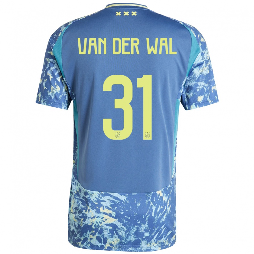 Kandiny Herren Dionne Van Der Wal #31 Grau Blau Gelb Auswärtstrikot Trikot 2024/25 T-Shirt