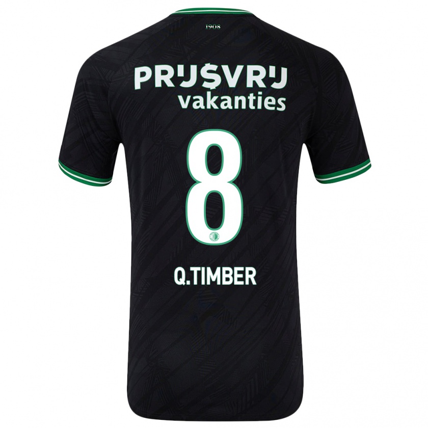 Kandiny Herren Quinten Timber #8 Schwarz Grün Auswärtstrikot Trikot 2024/25 T-Shirt