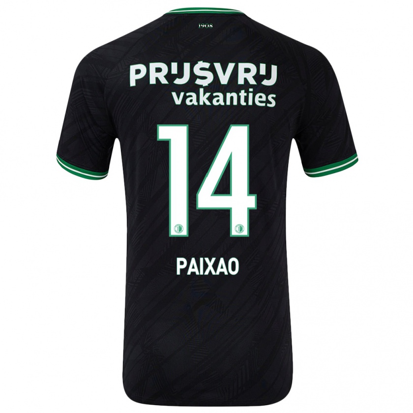 Kandiny Herren Igor Paixão #14 Schwarz Grün Auswärtstrikot Trikot 2024/25 T-Shirt