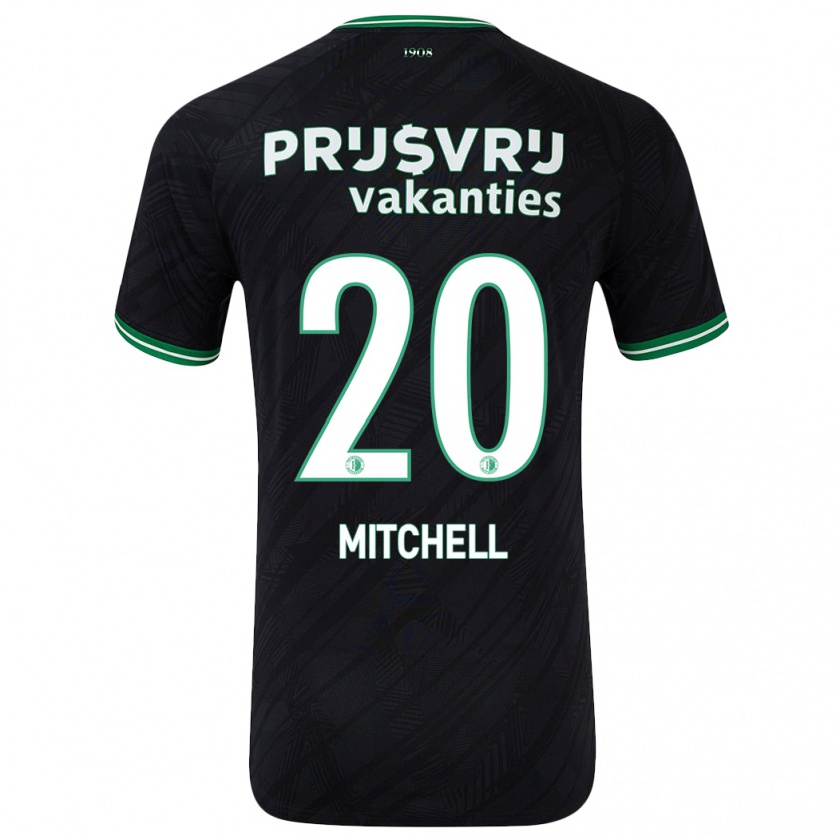 Kandiny Herren Jeyland Mitchell #20 Schwarz Grün Auswärtstrikot Trikot 2024/25 T-Shirt