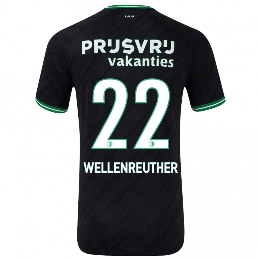 Kandiny Herren Timon Wellenreuther #22 Schwarz Grün Auswärtstrikot Trikot 2024/25 T-Shirt