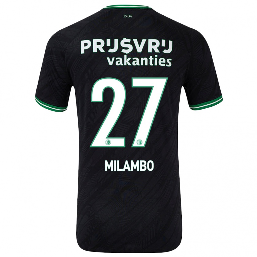 Kandiny Herren Antoni Milambo #27 Schwarz Grün Auswärtstrikot Trikot 2024/25 T-Shirt