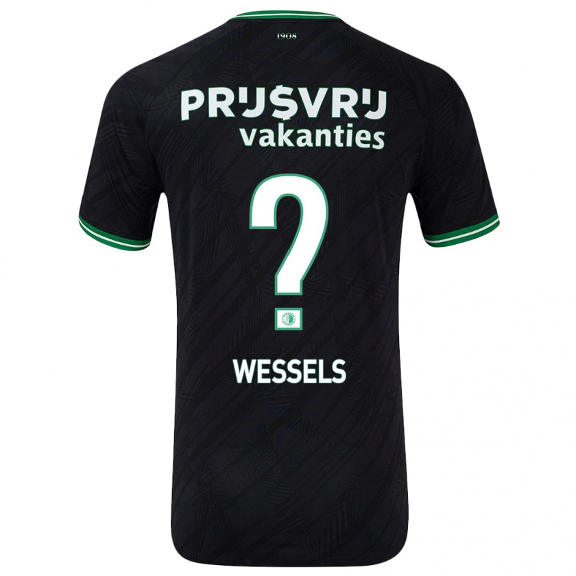 Kandiny Herren Tijme Wessels #0 Schwarz Grün Auswärtstrikot Trikot 2024/25 T-Shirt