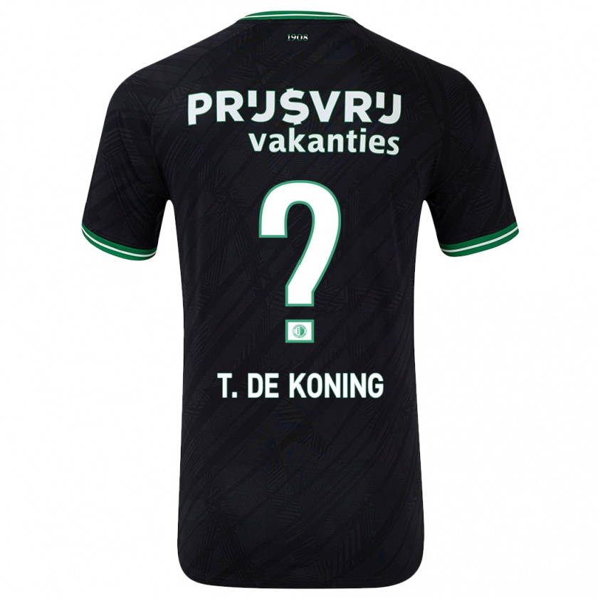 Kandiny Herren Tim De Koning #0 Schwarz Grün Auswärtstrikot Trikot 2024/25 T-Shirt