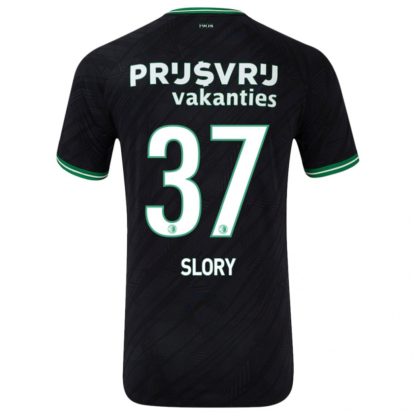 Kandiny Herren Jaden Slory #37 Schwarz Grün Auswärtstrikot Trikot 2024/25 T-Shirt