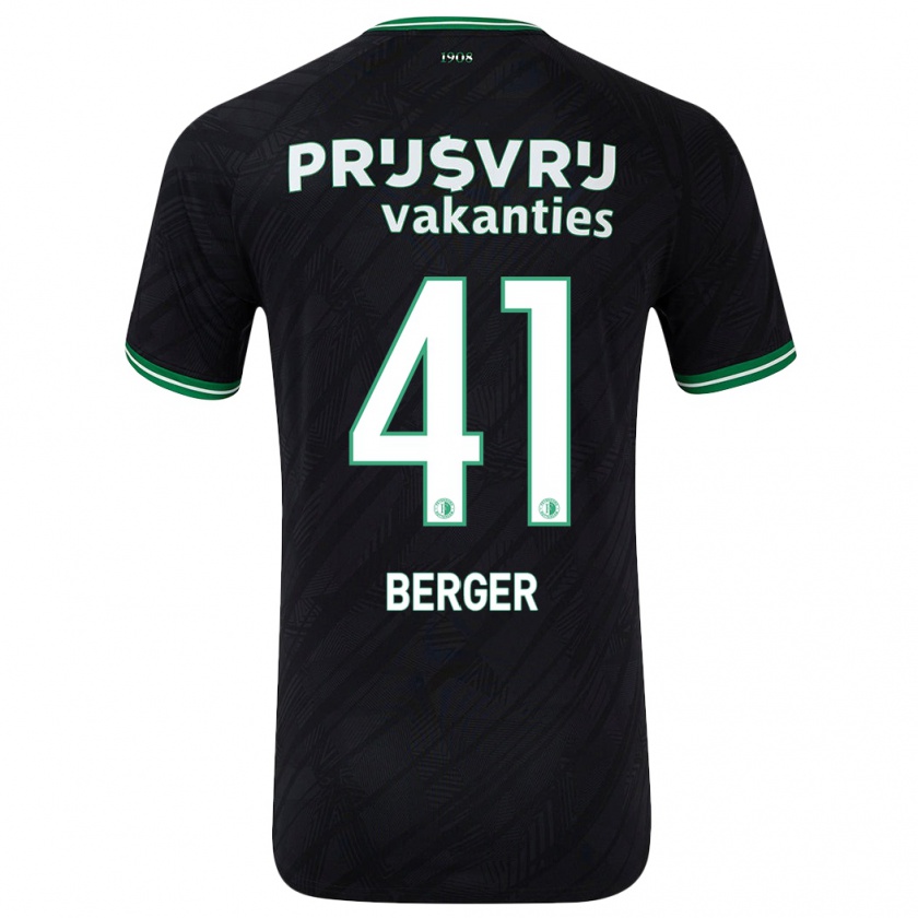 Kandiny Herren Mannou Berger #41 Schwarz Grün Auswärtstrikot Trikot 2024/25 T-Shirt