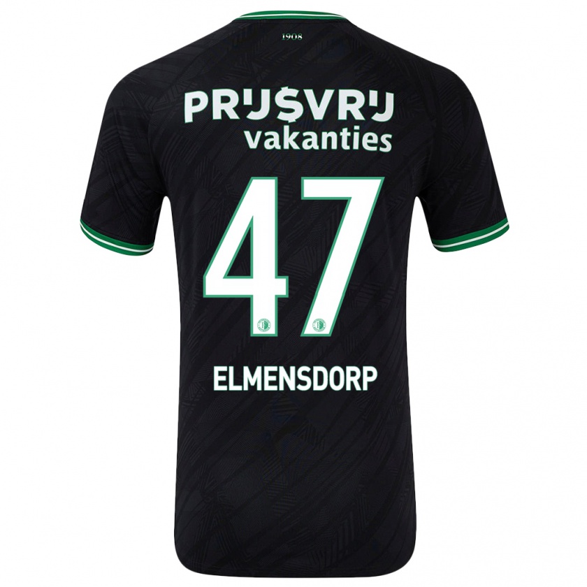 Kandiny Herren Paris Elmensdorp #47 Schwarz Grün Auswärtstrikot Trikot 2024/25 T-Shirt