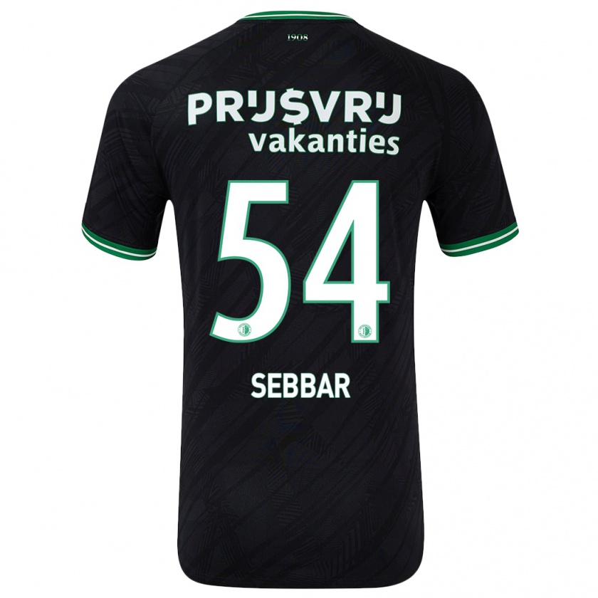 Kandiny Herren Marouane Sebbar #54 Schwarz Grün Auswärtstrikot Trikot 2024/25 T-Shirt