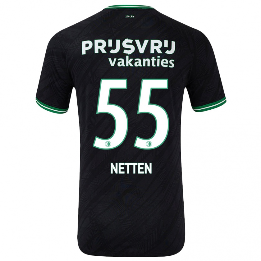 Kandiny Herren Luc Netten #55 Schwarz Grün Auswärtstrikot Trikot 2024/25 T-Shirt