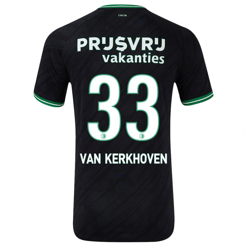 Kandiny Herren Ella Van Kerkhoven #33 Schwarz Grün Auswärtstrikot Trikot 2024/25 T-Shirt