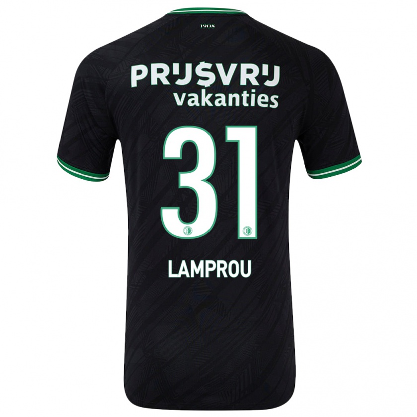 Kandiny Herren Kostas Lamprou #31 Schwarz Grün Auswärtstrikot Trikot 2024/25 T-Shirt