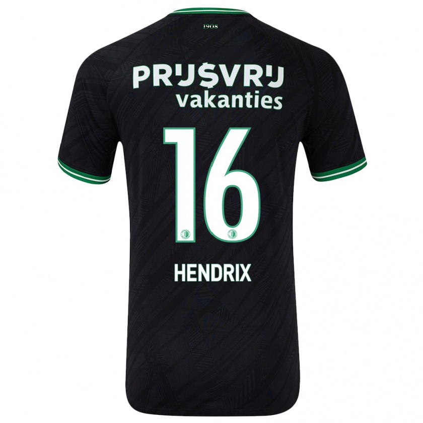 Kandiny Herren Jorrit Hendrix #16 Schwarz Grün Auswärtstrikot Trikot 2024/25 T-Shirt