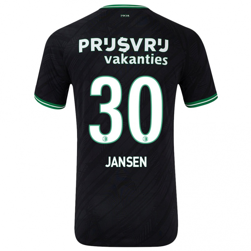 Kandiny Herren Thijs Jansen #30 Schwarz Grün Auswärtstrikot Trikot 2024/25 T-Shirt