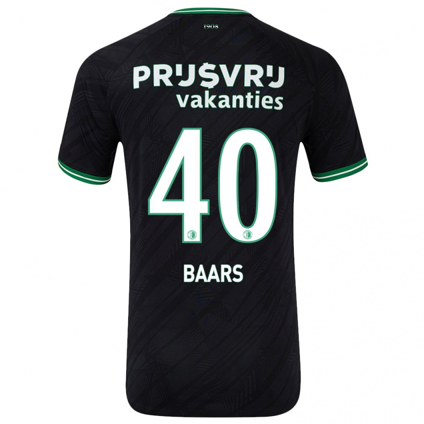 Kandiny Herren Guus Baars #40 Schwarz Grün Auswärtstrikot Trikot 2024/25 T-Shirt