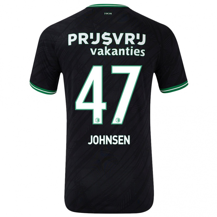 Kandiny Herren Mikael Torset Johnsen #47 Schwarz Grün Auswärtstrikot Trikot 2024/25 T-Shirt