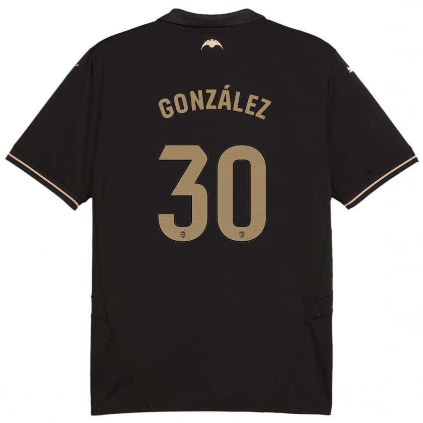 Kandiny Herren Hugo González #30 Schwarz Auswärtstrikot Trikot 2024/25 T-Shirt