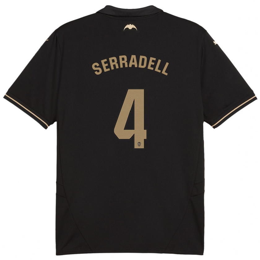 Kandiny Herren Álex Serradell #4 Schwarz Auswärtstrikot Trikot 2024/25 T-Shirt