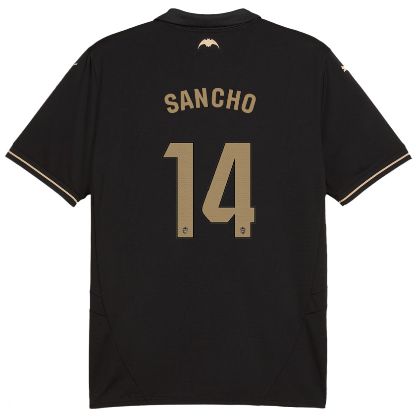 Kandiny Herren Pauleta Sancho #14 Schwarz Auswärtstrikot Trikot 2024/25 T-Shirt