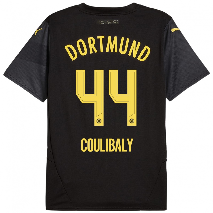 Kandiny Herren Soumaïla Coulibaly #44 Schwarz Gelb Auswärtstrikot Trikot 2024/25 T-Shirt