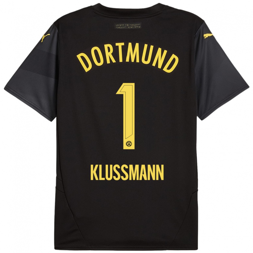 Kandiny Herren Leon Klußmann #1 Schwarz Gelb Auswärtstrikot Trikot 2024/25 T-Shirt