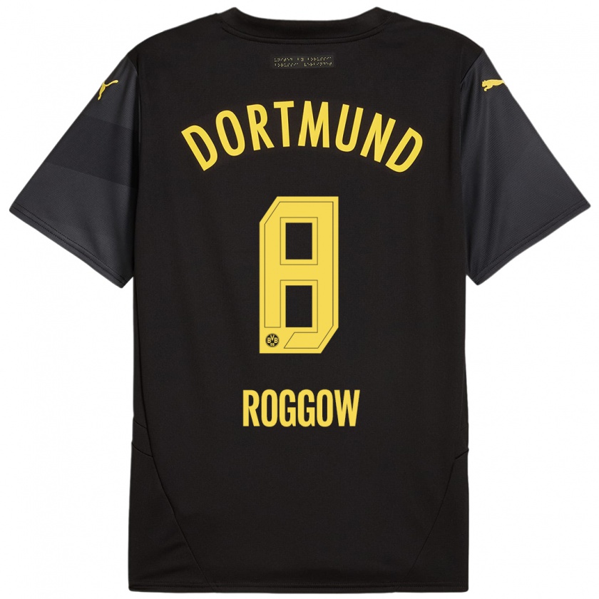 Kandiny Herren Franz Roggow #8 Schwarz Gelb Auswärtstrikot Trikot 2024/25 T-Shirt