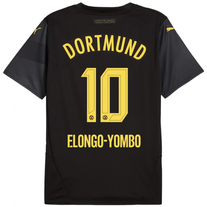 Kandiny Herren Rodney Elongo-Yombo #10 Schwarz Gelb Auswärtstrikot Trikot 2024/25 T-Shirt