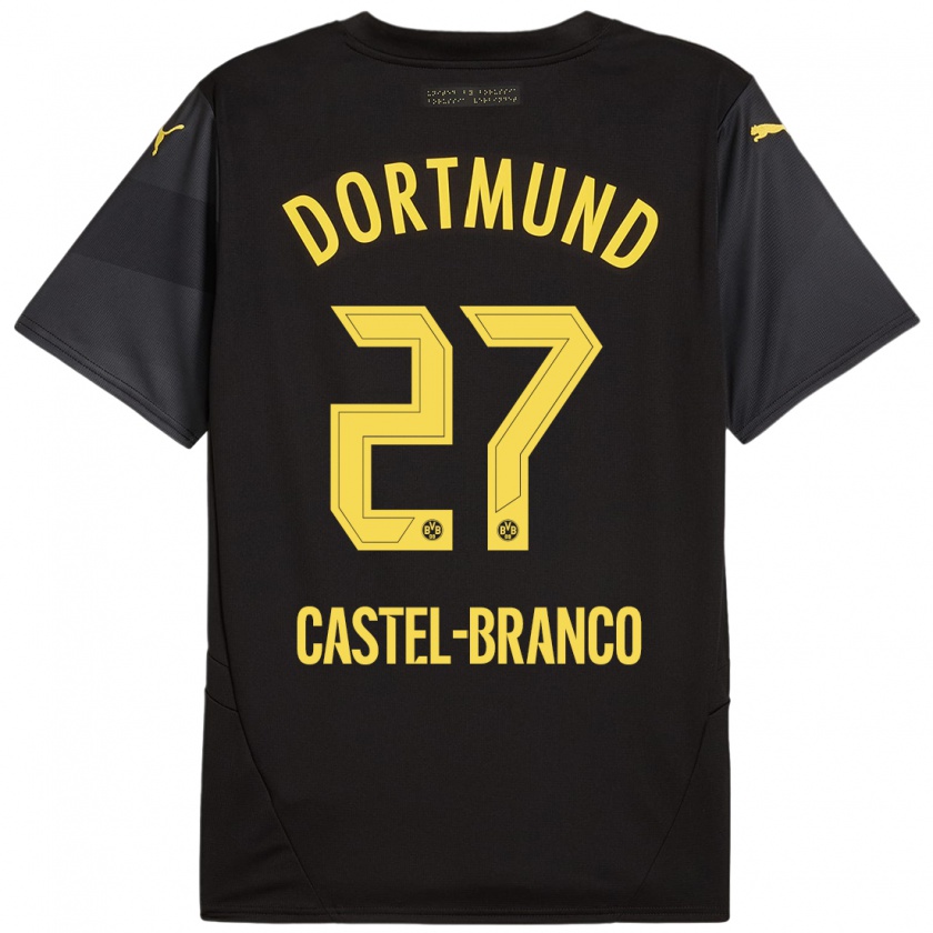 Kandiny Herren Diego Castel-Branco #27 Schwarz Gelb Auswärtstrikot Trikot 2024/25 T-Shirt