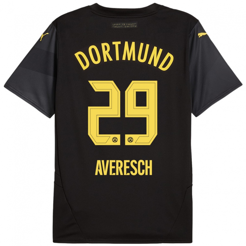 Kandiny Herren Noah Averesch #29 Schwarz Gelb Auswärtstrikot Trikot 2024/25 T-Shirt